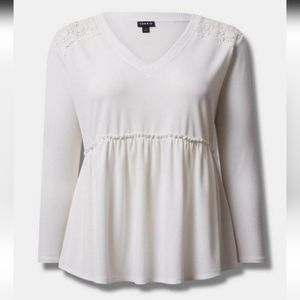 TORRID SIZE 2 BABYDOLL TOP LONG SLEEVE